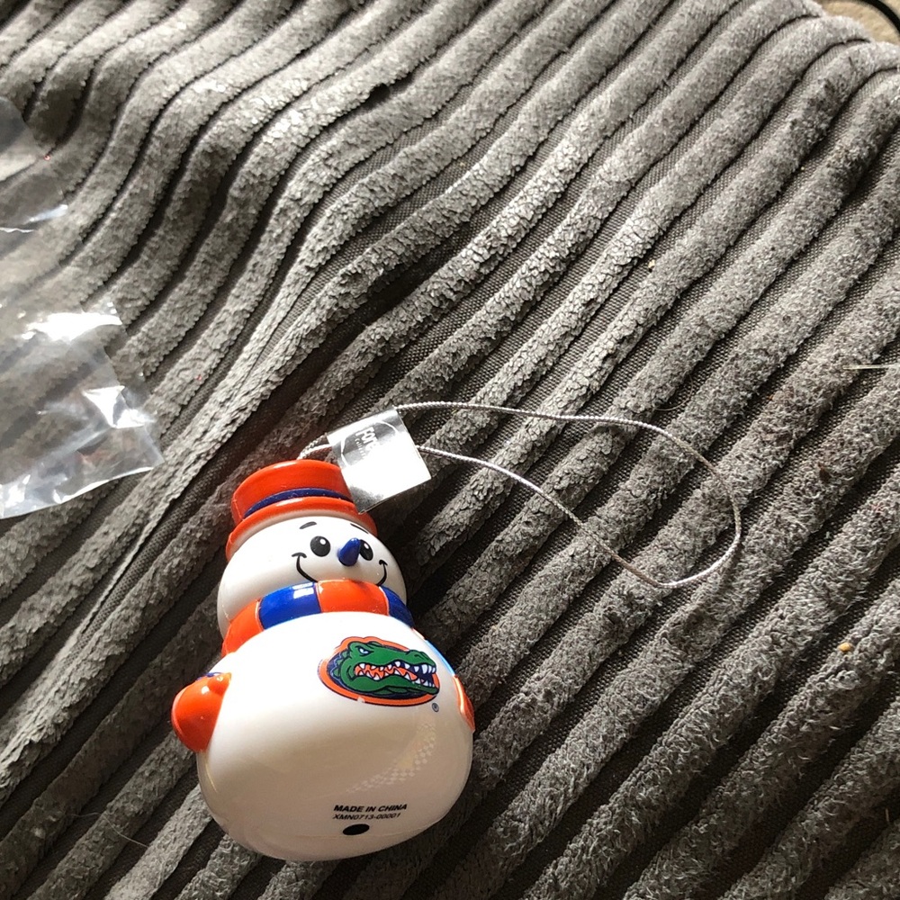 Florida Gators Orange & White Snowman Ornament -